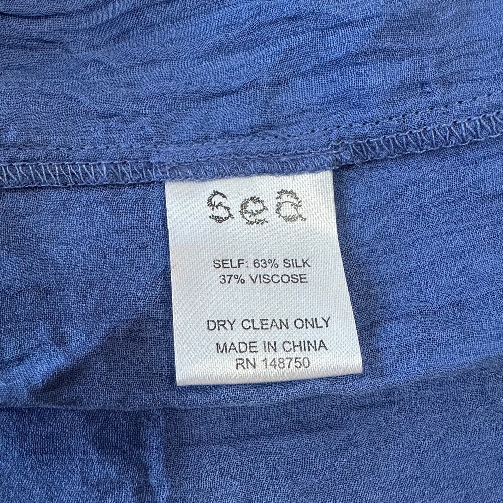 Sea New York‎ Blue Siya Dress, Silk, Smocked Midi Tiered, Spring, Resort, XL - Picture 12 of 13